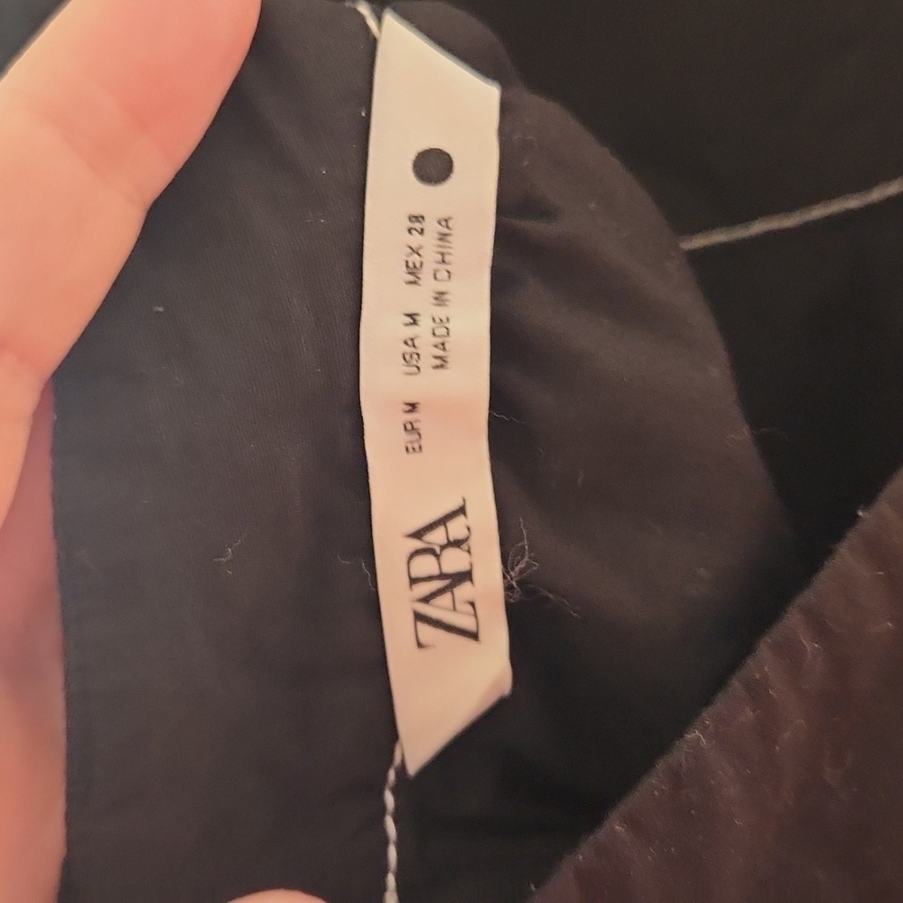 Zara black cotton summer dress, size medium - Picture 5 of 6